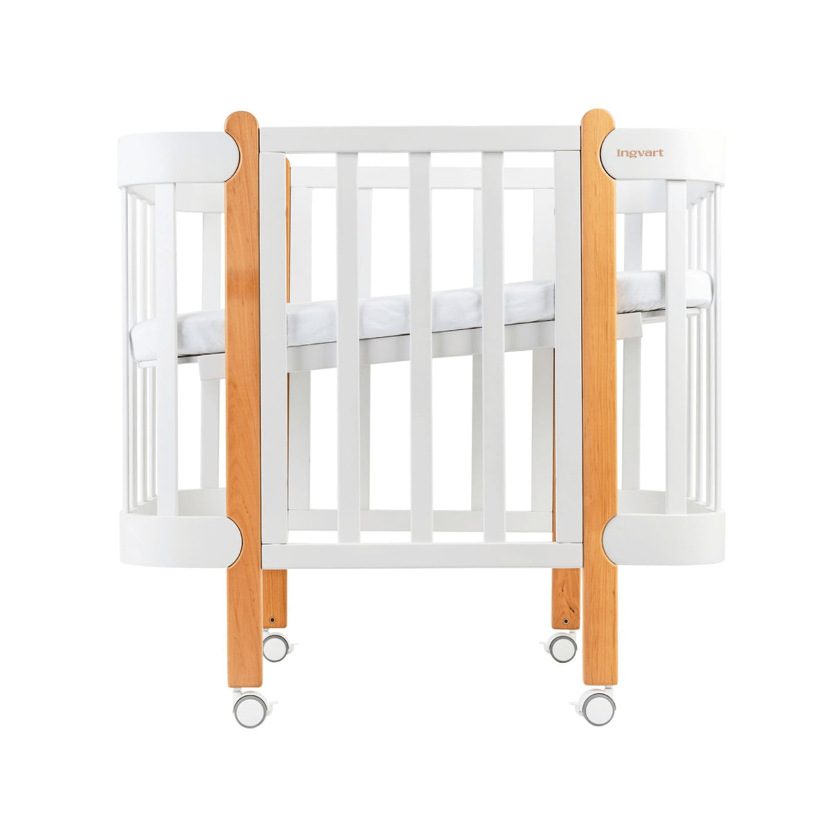 Transforming Bed 5in1 Nika 60x95/60x120cm White + Natural Ingvart