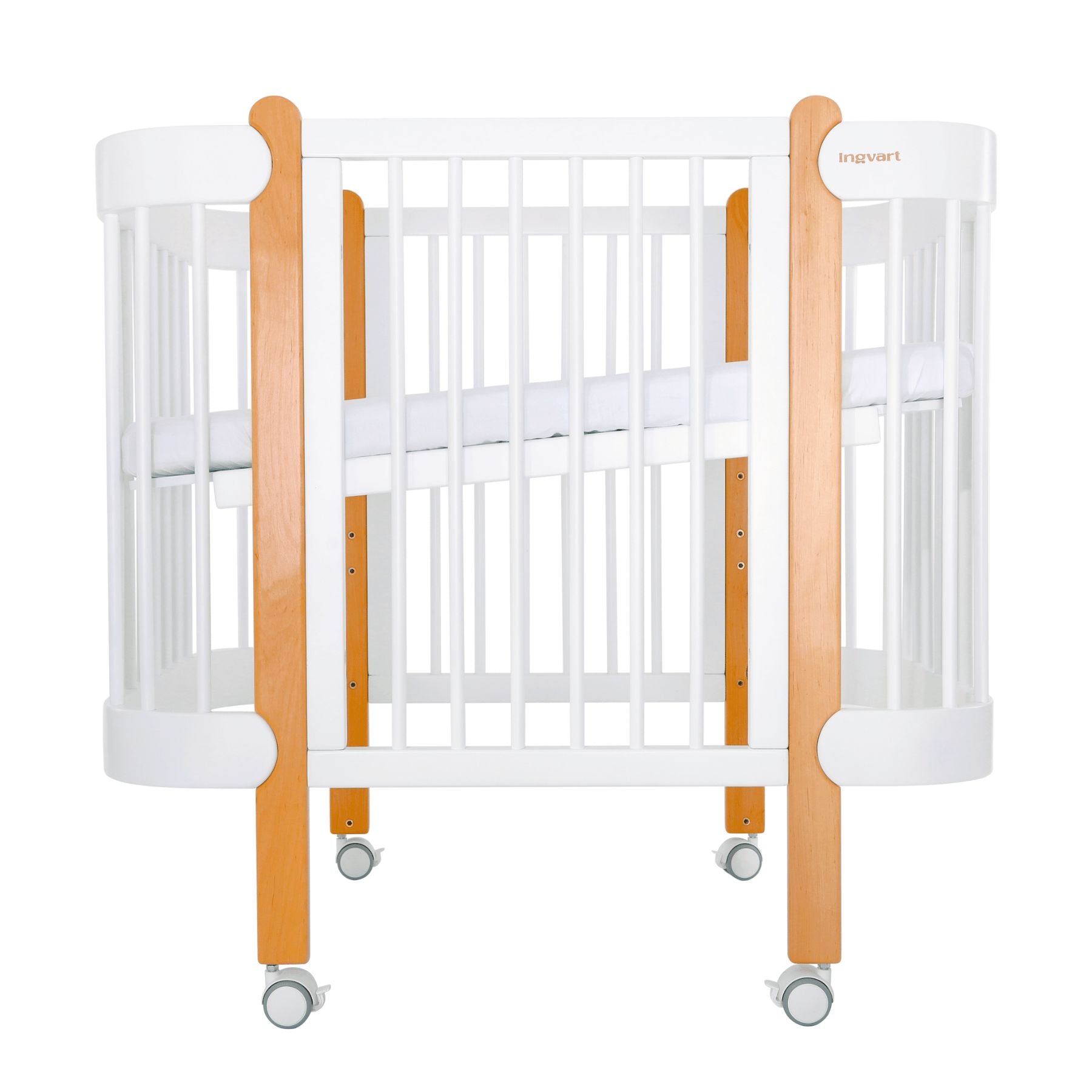 Transforming Bed 5in1 Nika 60x95/60x120cm White + Natural Ingvart