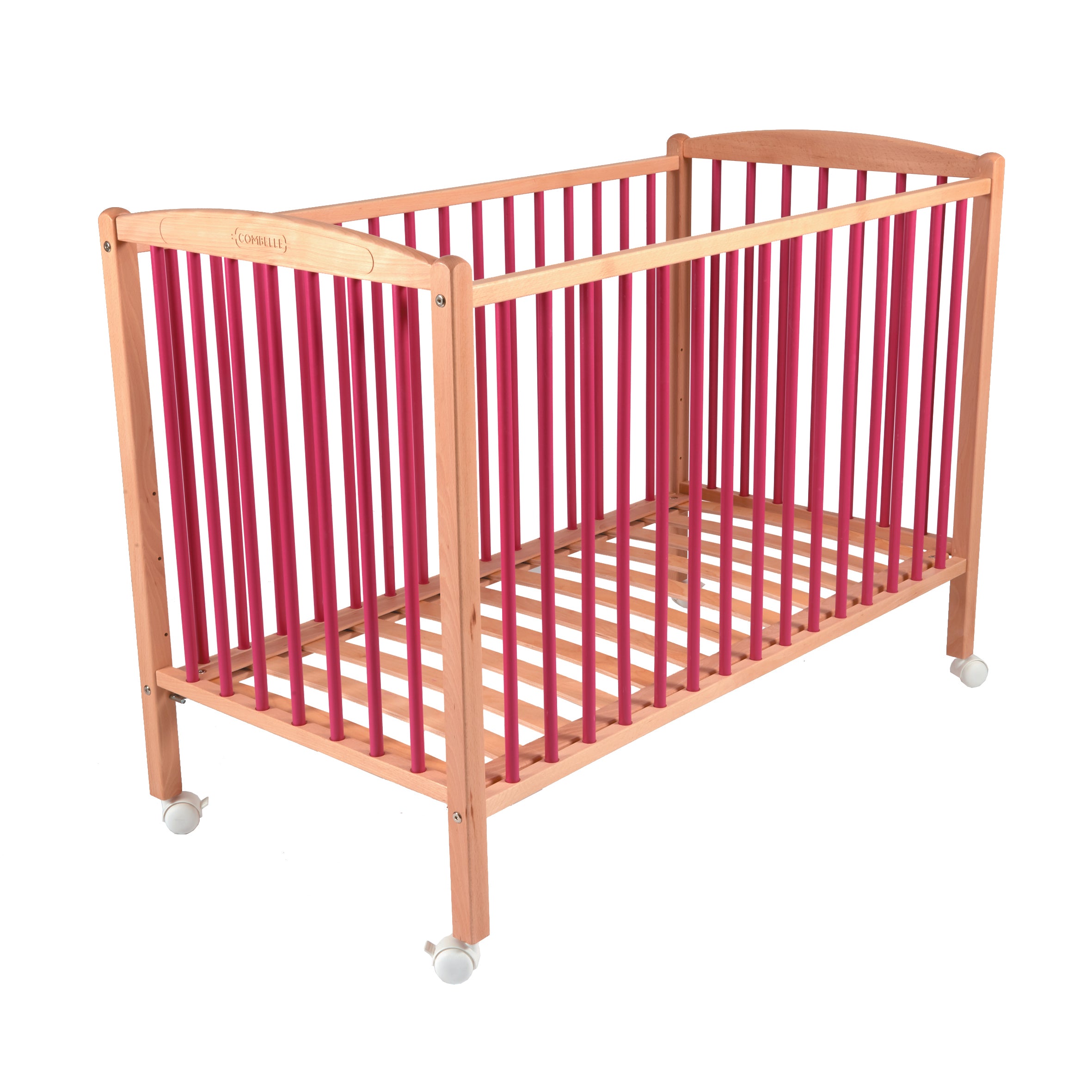 Pat pentru copii din lemn Arthur Natural Pink Combelle