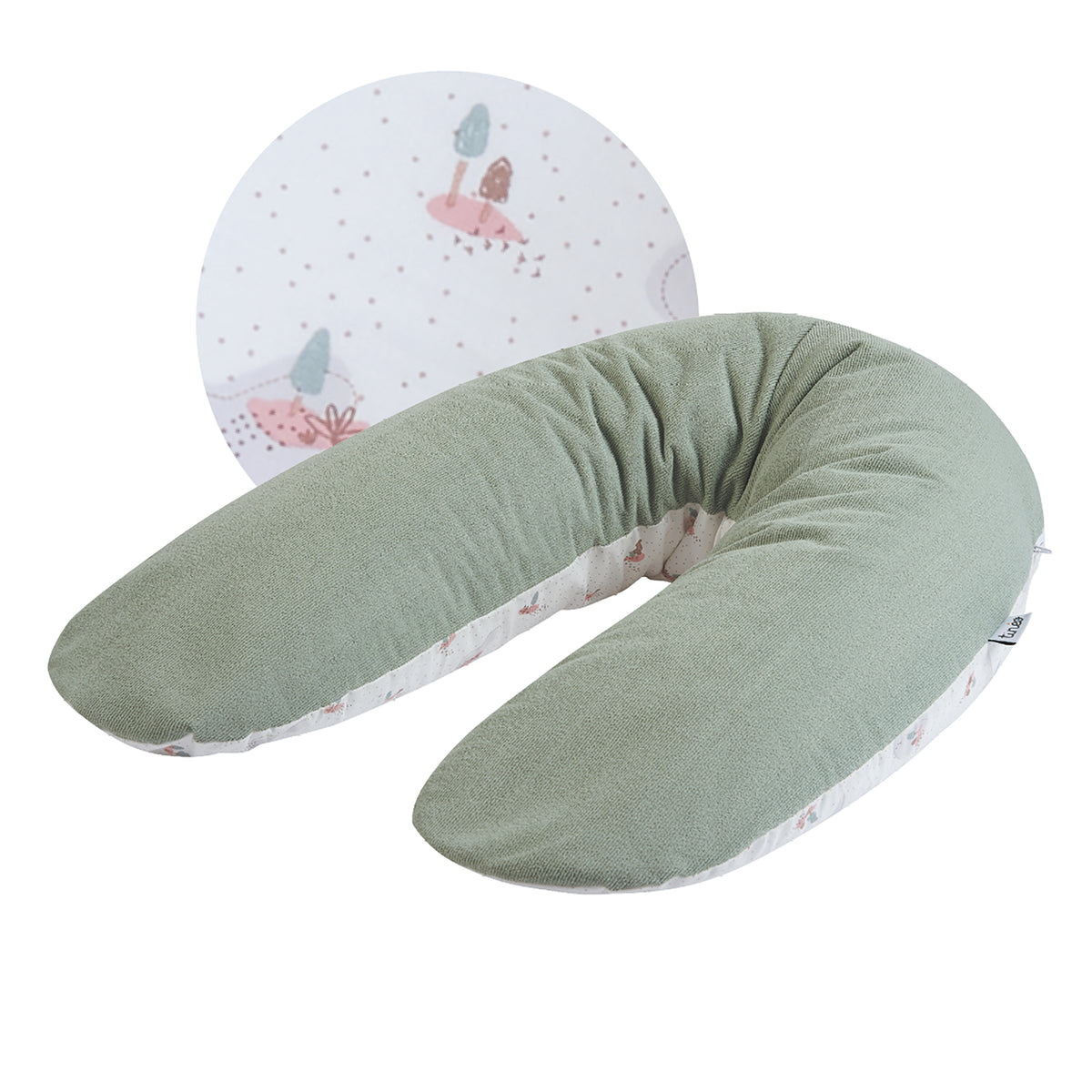 Pregnancy and Nursing Pillow Natural Green Tineo