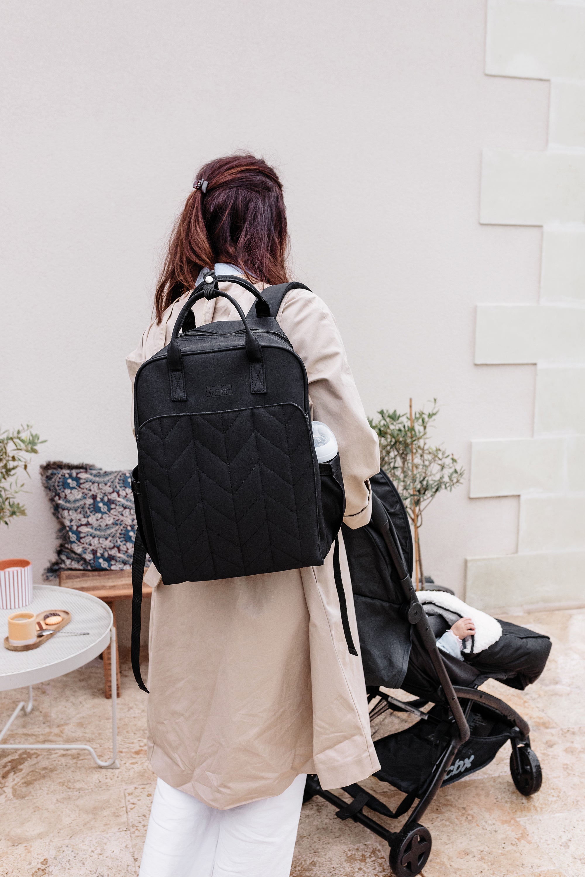 Quilted Backpack 41x30 cm Black Tineo