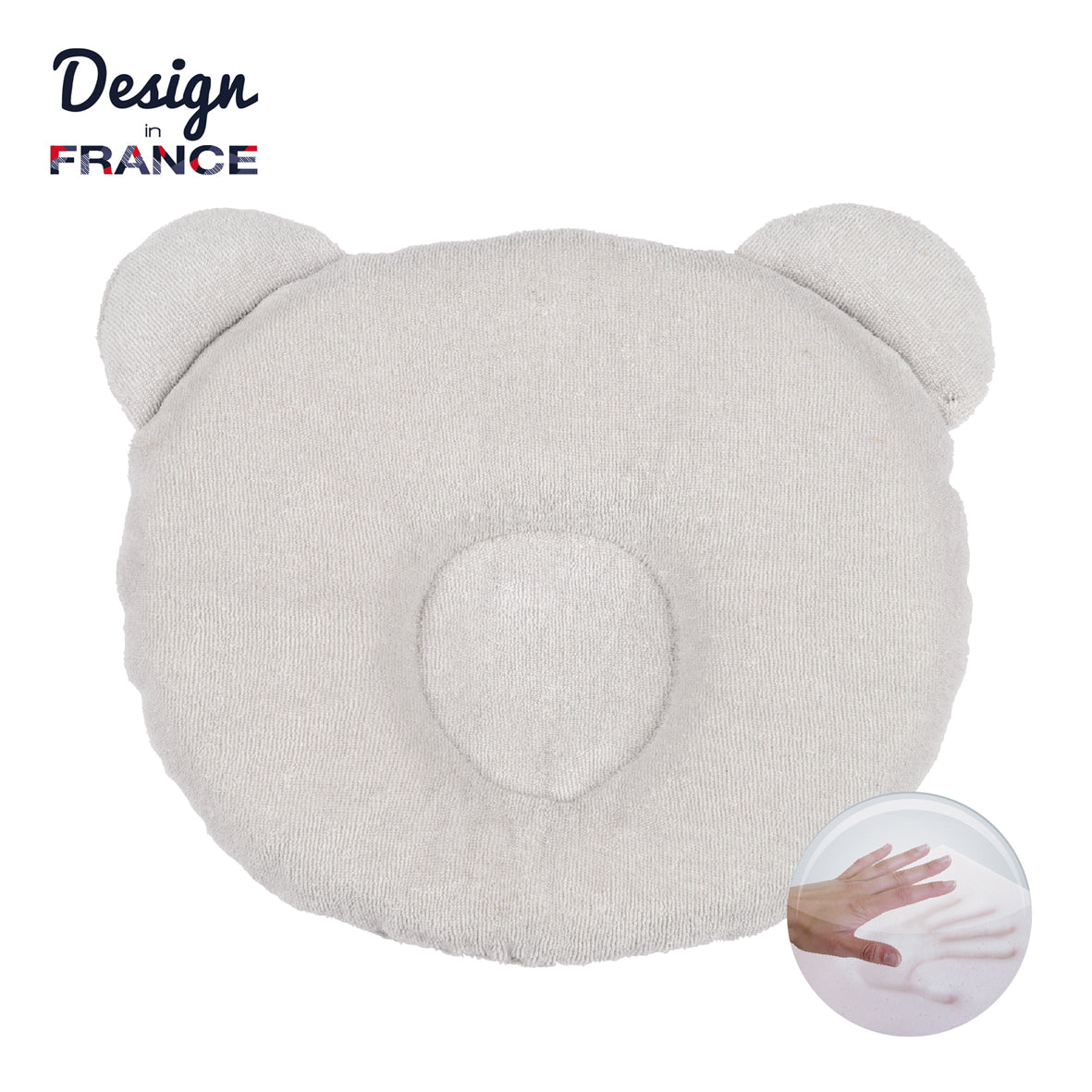 Детска Възглавница P'Tit Panda За Добре Закръглена Глава Сива Candide