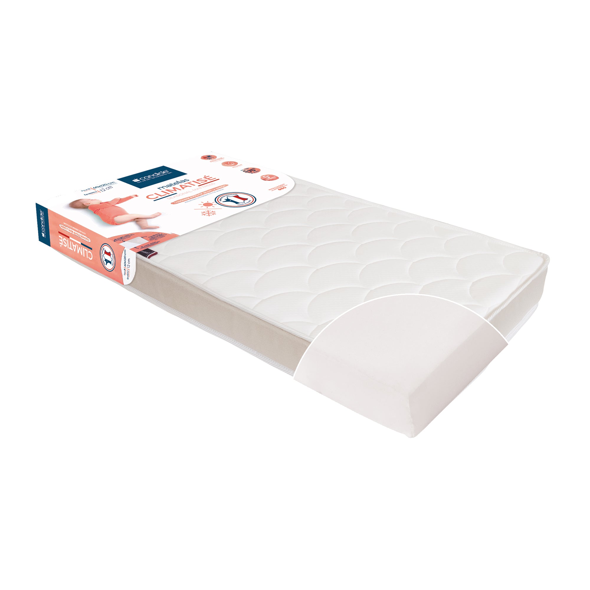 Saltea respirabilă multi-sezon pentru pat 60X120cm (grosime 11cm) Candide