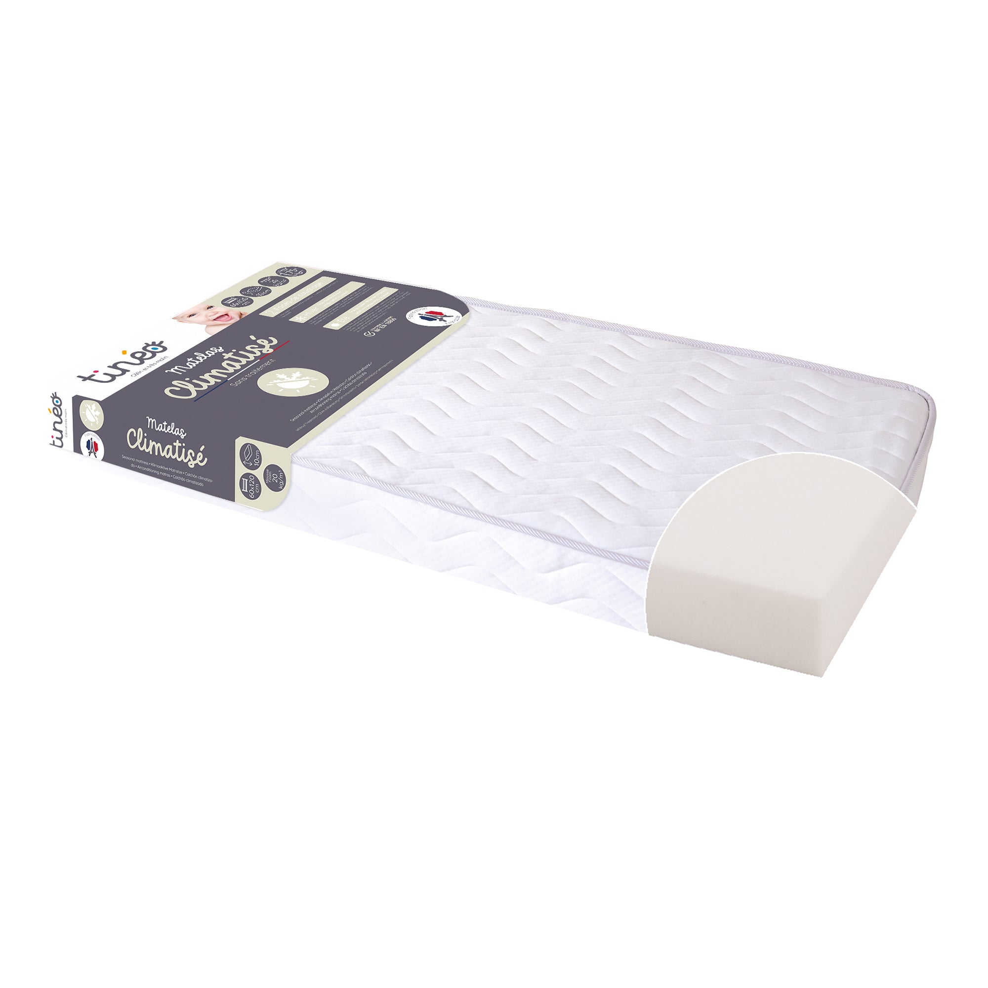 Saltea pentru copii Multi-Sezon 60X120X10cm Tineo