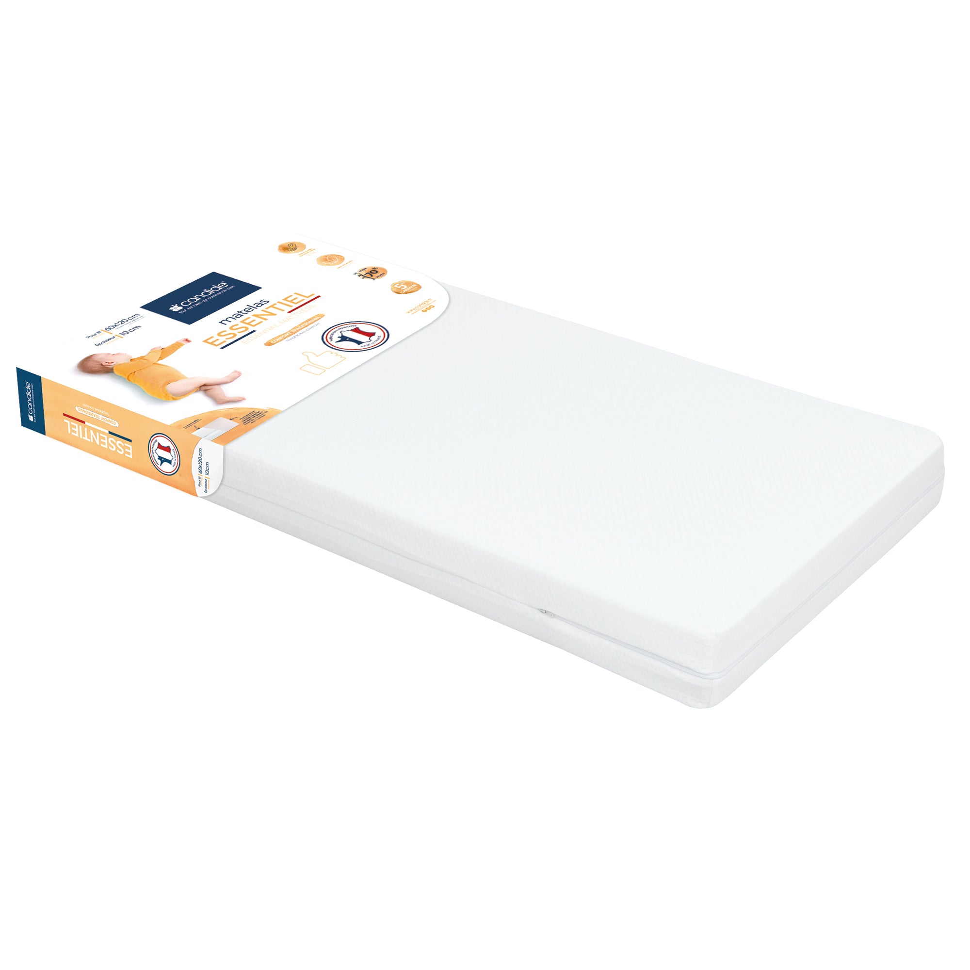 Saltea universală respirabilă pentru pat 60X120cm (grosime 10cm) Candide