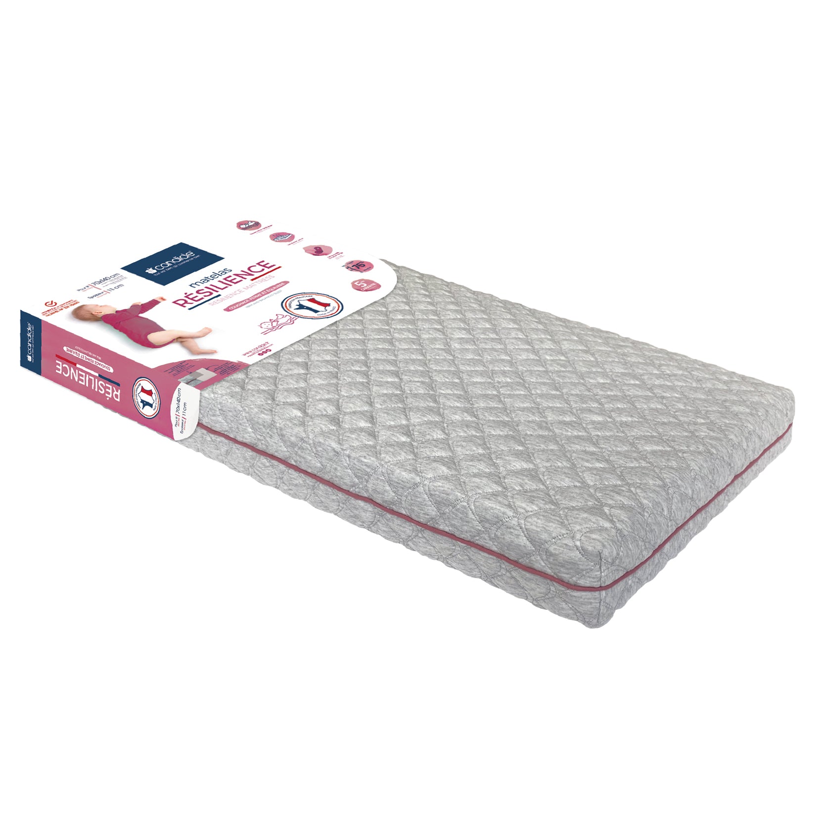 Saltea ergonomică și durabilă pentru copii pentru pat 70X140cm (grosime 11cm) Candide