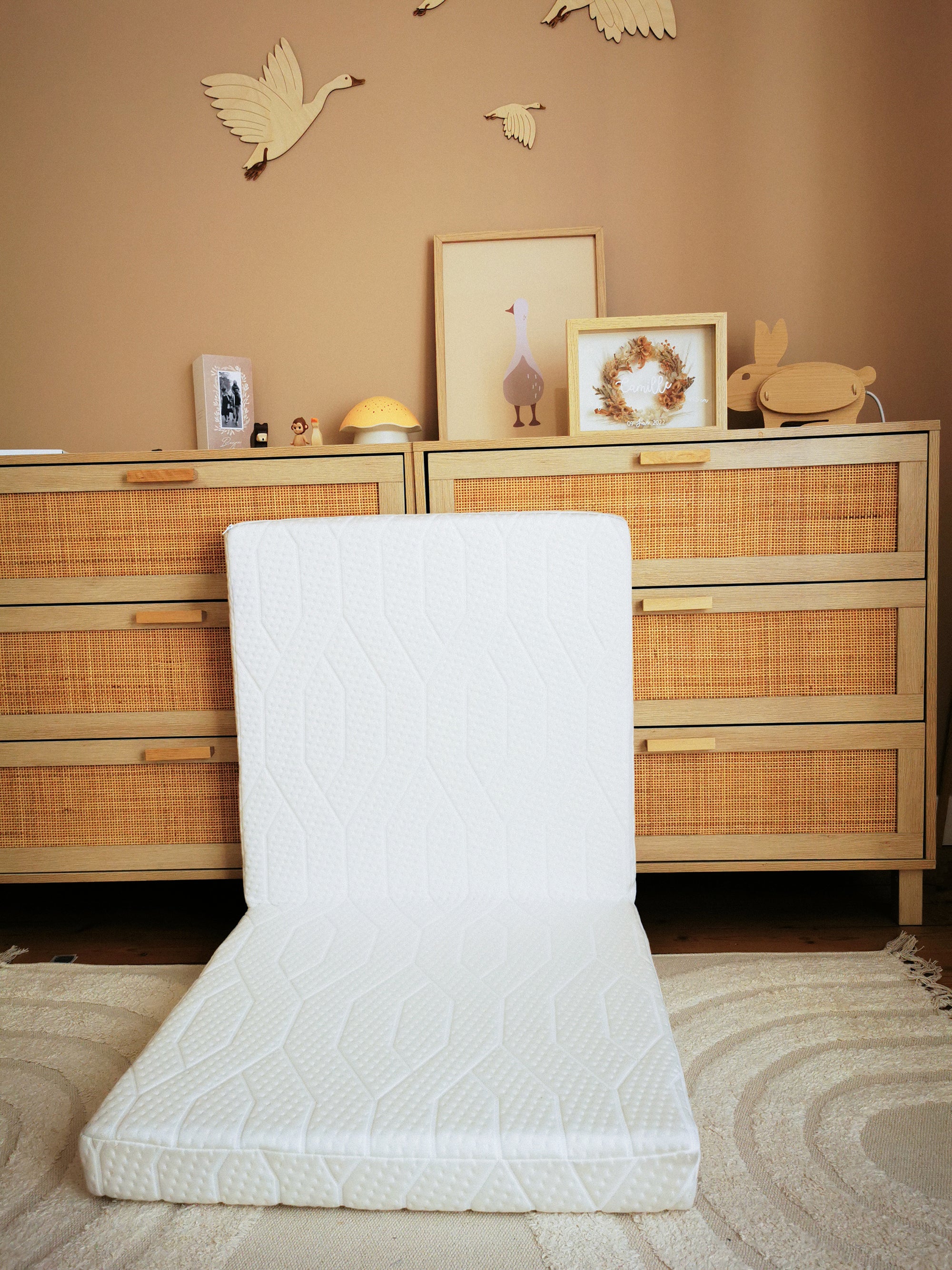 Saltea pliabila pentru bebelusi 2 parti Zen cu husa din bambus 60x120cm (grosime 7cm) Candide