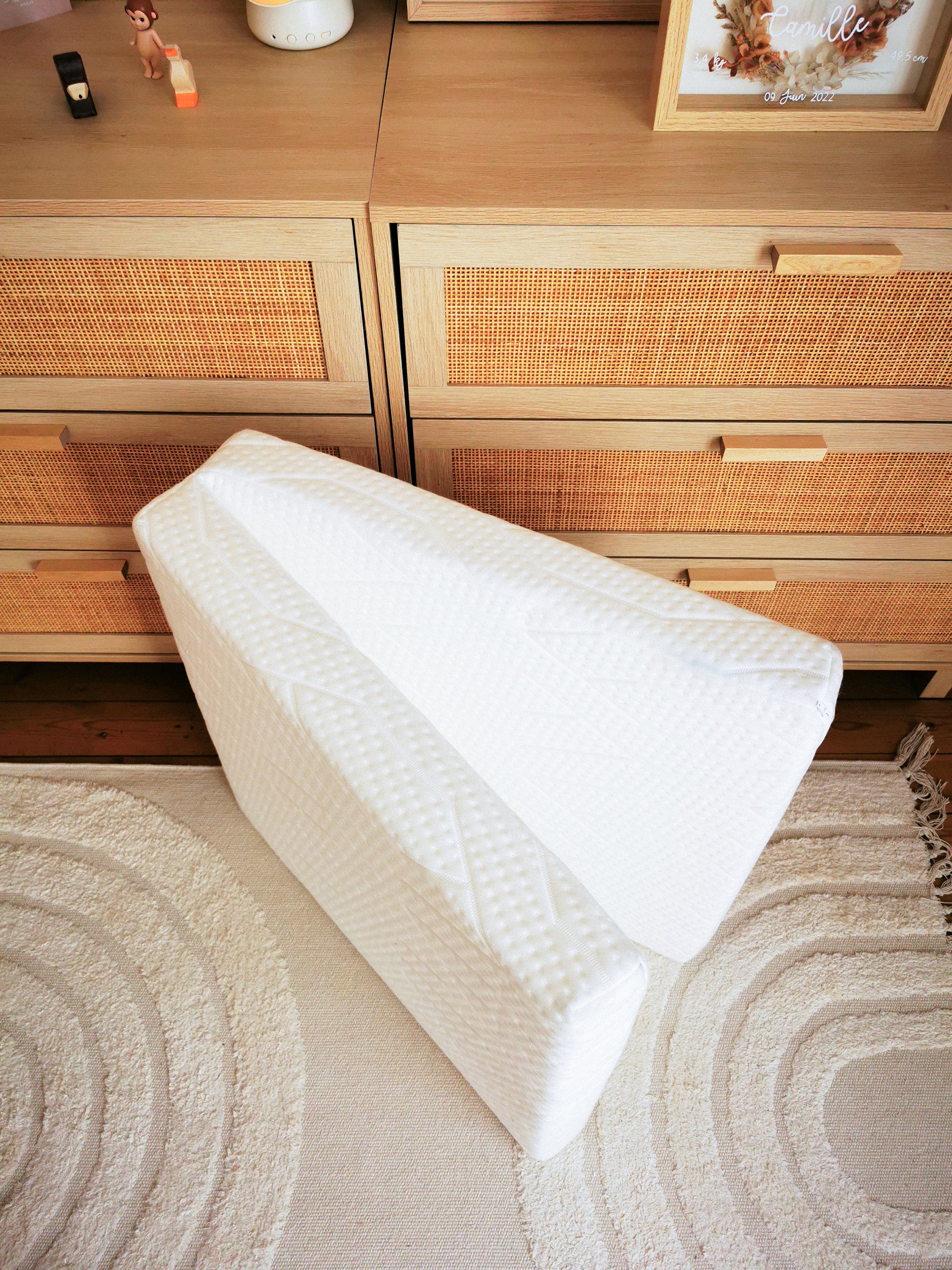 Saltea pliabila pentru bebelusi 2 parti Zen cu husa din bambus 60x120cm (grosime 7cm) Candide