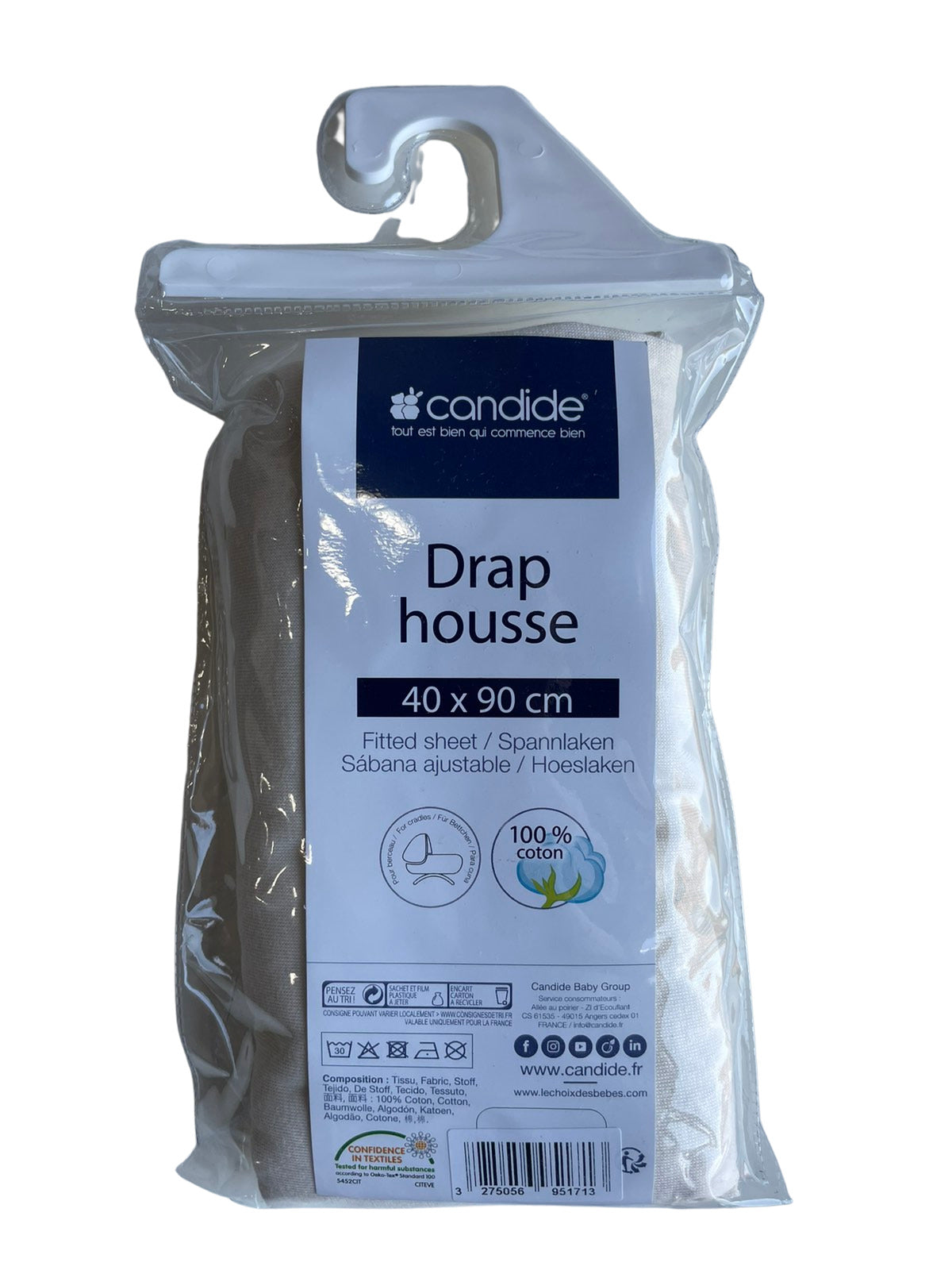 Чаршаф С Ластик Бежов 40X90См Candide