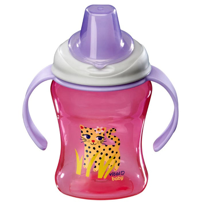 Чаша за лесно отпиване с подвижни дръжки 260 мл. Лилава Vital Baby