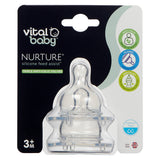 Силиконови биберони 3+ месеца за подпомагане на храненето Vital Baby