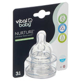 Tetine de silicon de 3+ luni pentru a sprijini hrănirea Vital Baby
