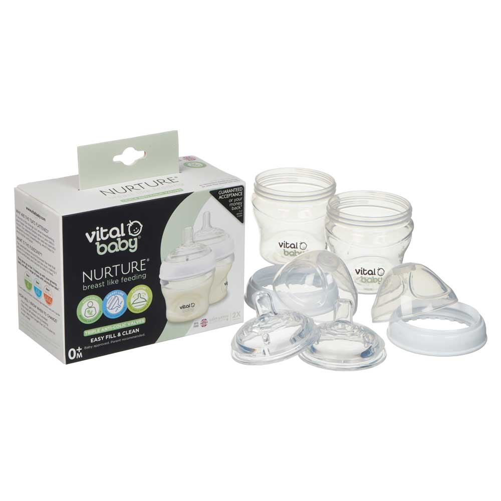 Anti-Colic Feeding Bottles 150 ml. 0+ Vital Baby