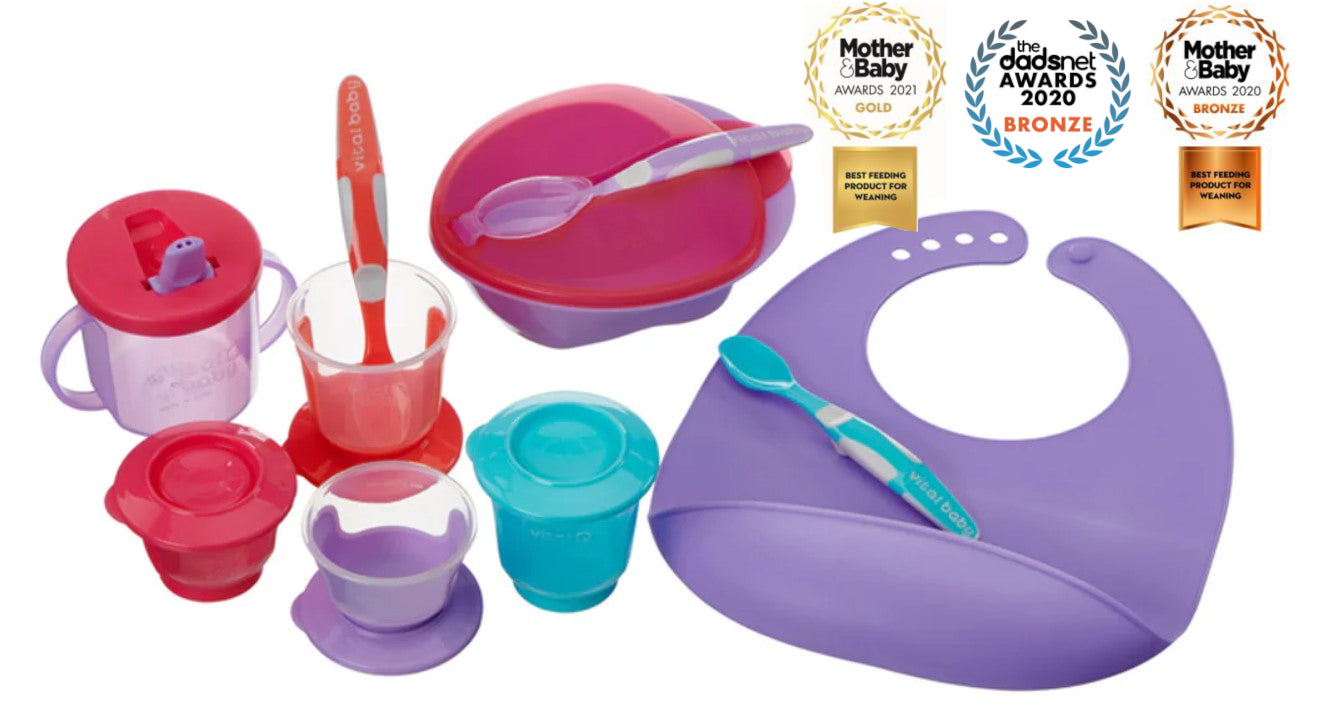 Стартов комплект за хранене лилав Vital Baby