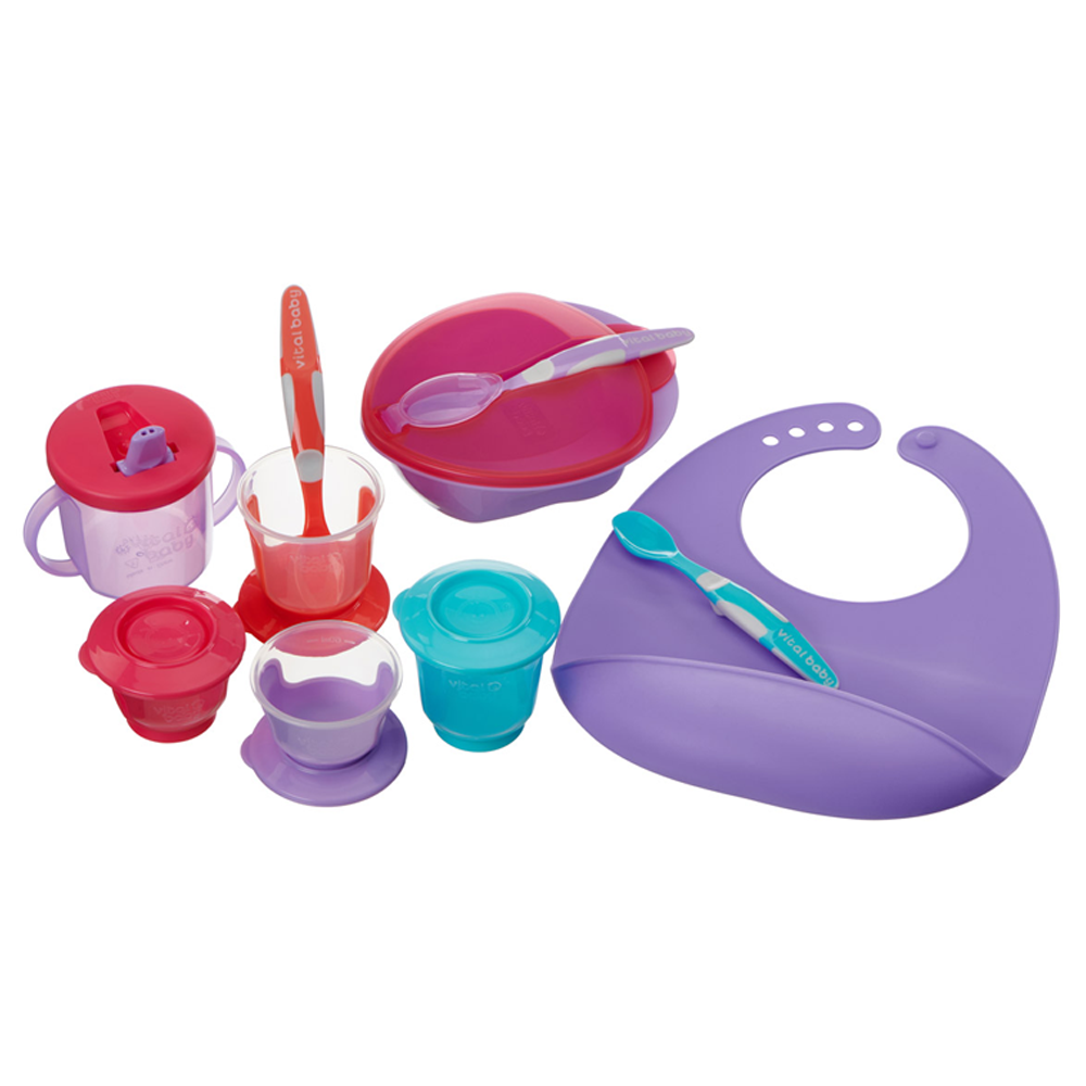 Стартов комплект за хранене лилав Vital Baby
