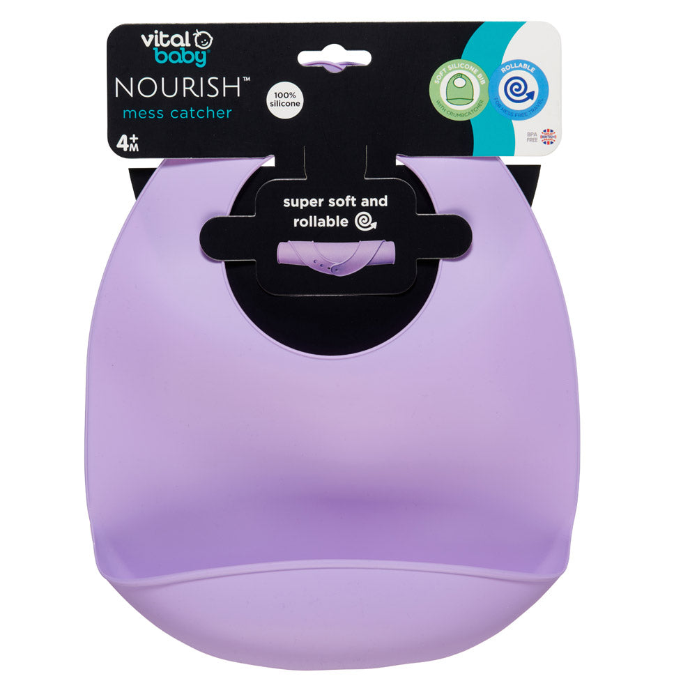 Silicone bib purple Vital Baby