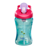 Sticla rezistenta la varsare cu paie 12m+ 340ml. albastru Vital Baby