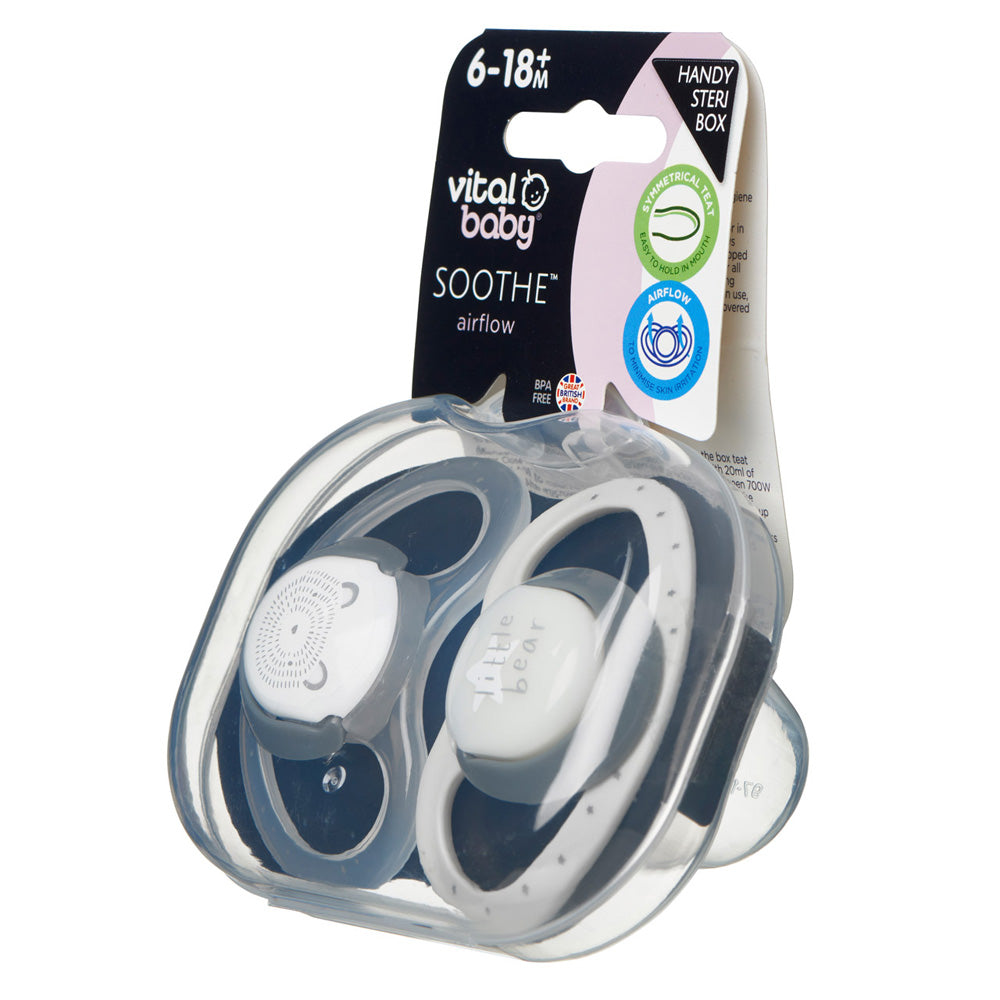 Soothing pacifiers with airflow 6-18 months Vital Baby