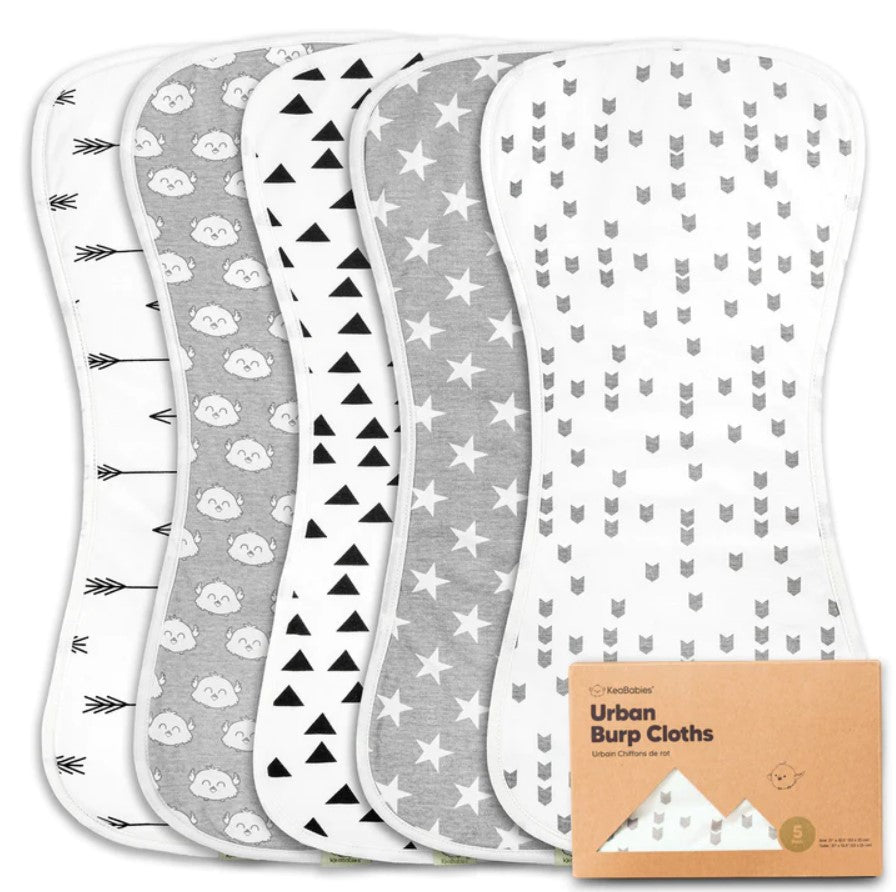 Organic Cotton Burp Cloths 5 pcs KeaBabies