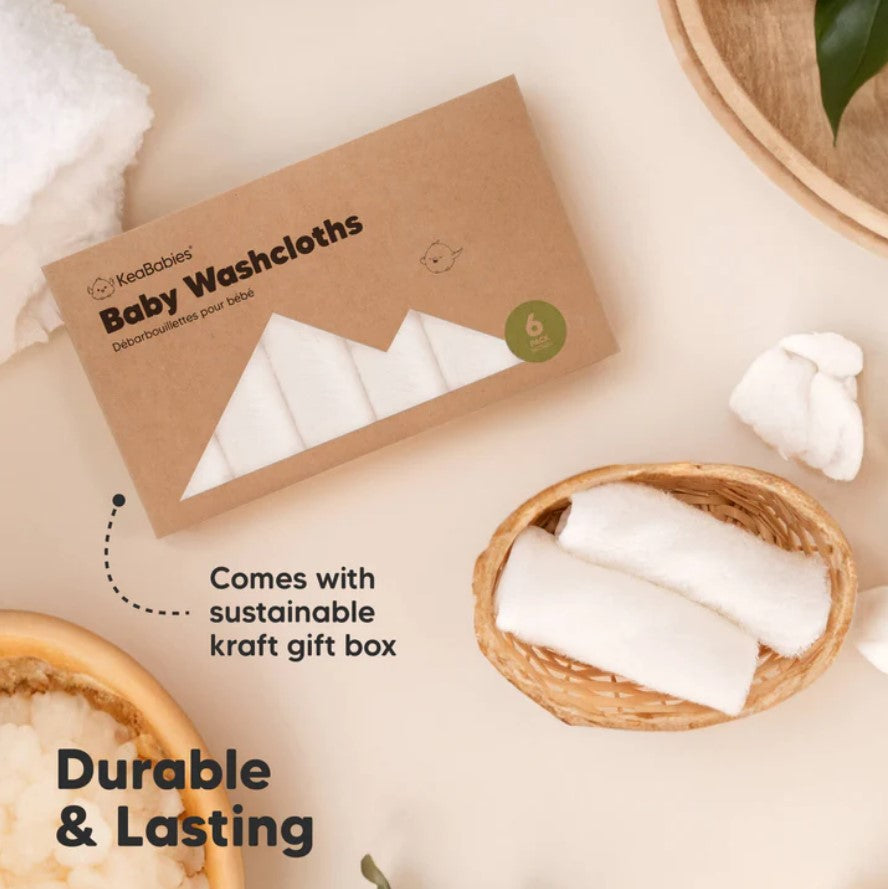 Prosoape din bambus organic 6 buc KeaBabies alb