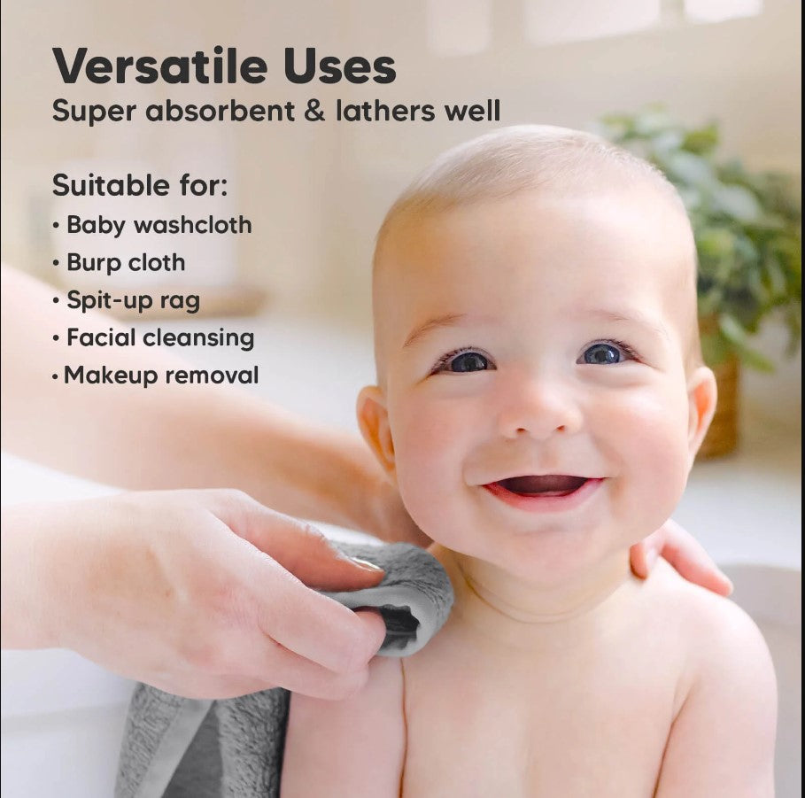 Organic Bamboo Towels 6 pcs Gray KeaBabies