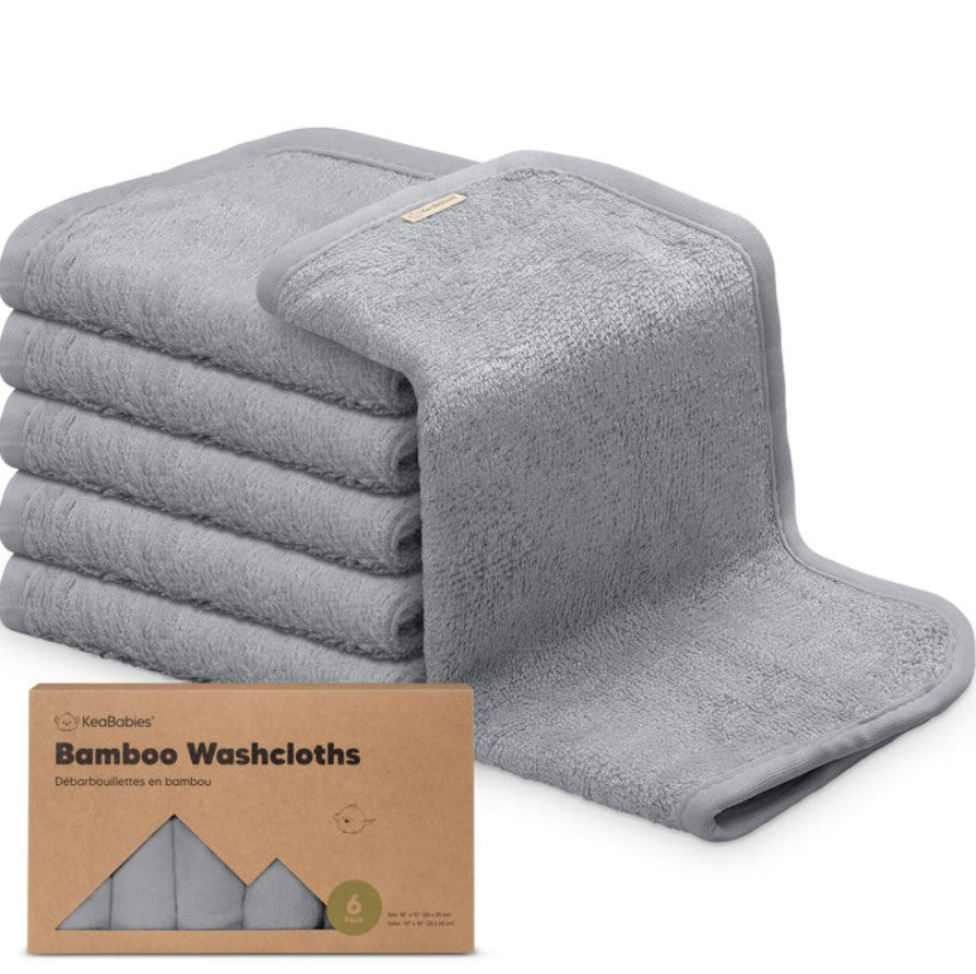 Organic Bamboo Towels 6 pcs Gray KeaBabies