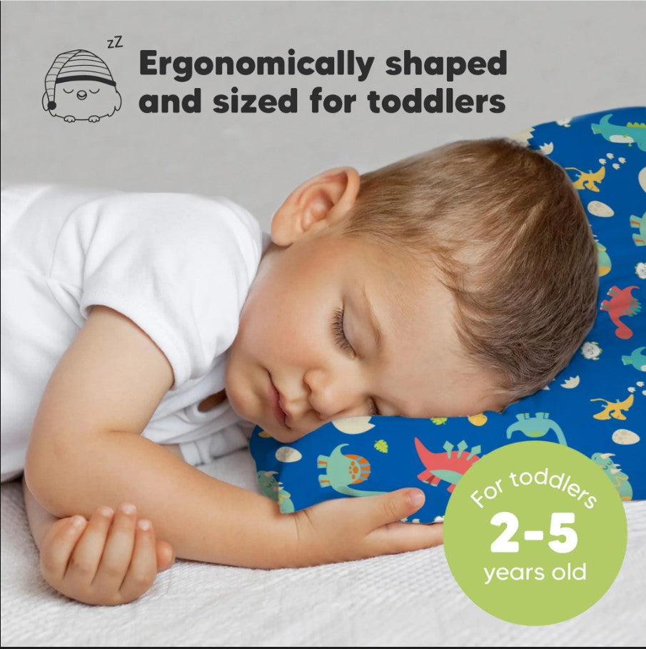 Children's Ergonomic Pillow 33x46cm Blue Dinosaurs KeaBabies