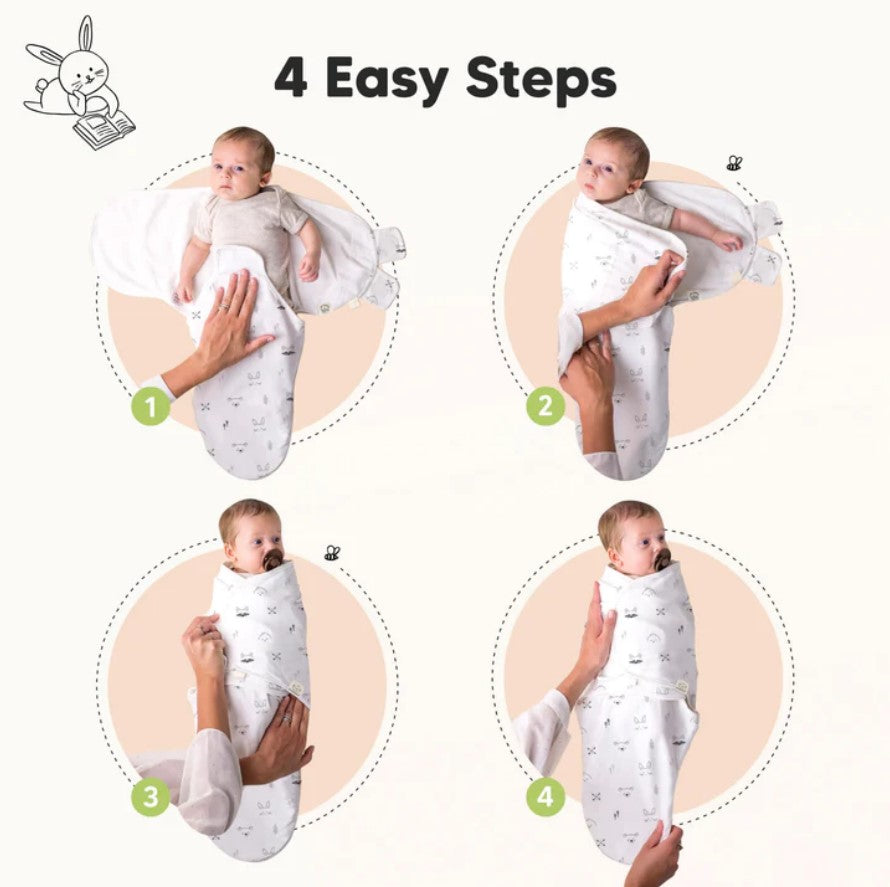 Антистрес Пелени За Повиване Organic 3-6 месеца 3бр Горски Животни KeaBabies