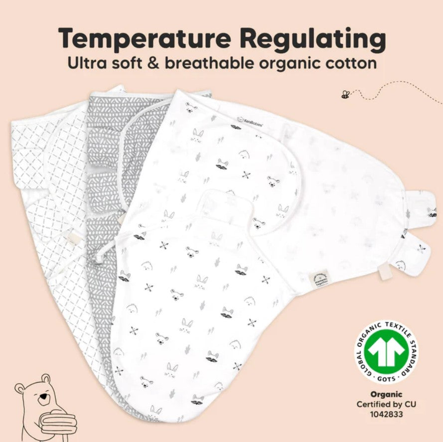 Антистрес Пелени За Повиване Organic 3-6 месеца 3бр Горски Животни KeaBabies
