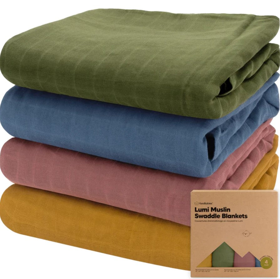 Baby Muslin Swaddle/Blanket 120 x 120cm 4 pcs. KeaBabies