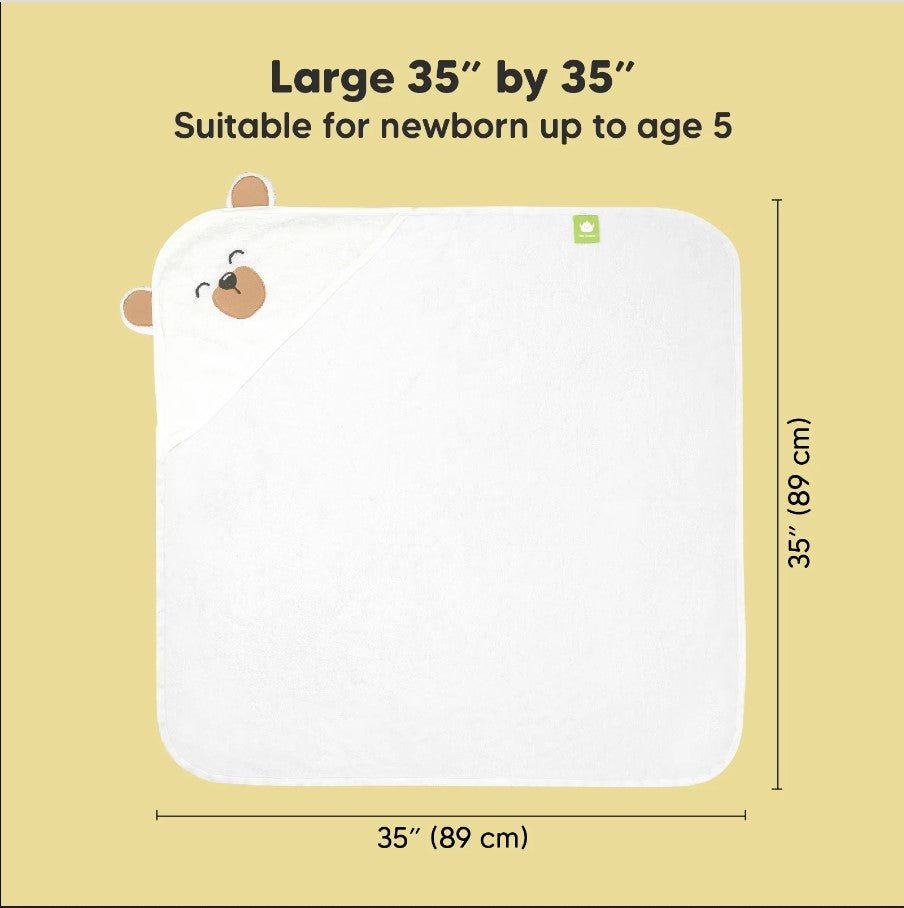 Baby Hooded Towel Made of Organic Bamboo Brown Bear KeaBabies
