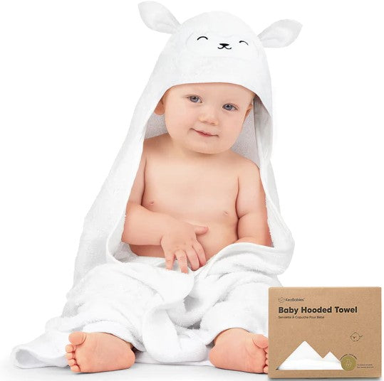 Baby Hooded Towel Made of Organic Bamboo Lambskin KeaBabies