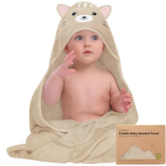 Baby Hooded Towel Made of Organic Bamboo Cat KeaBabies