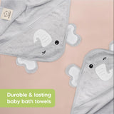 Бебешка Хавлия с качулка От Органичен Бамбук Слонче KeaBabies
