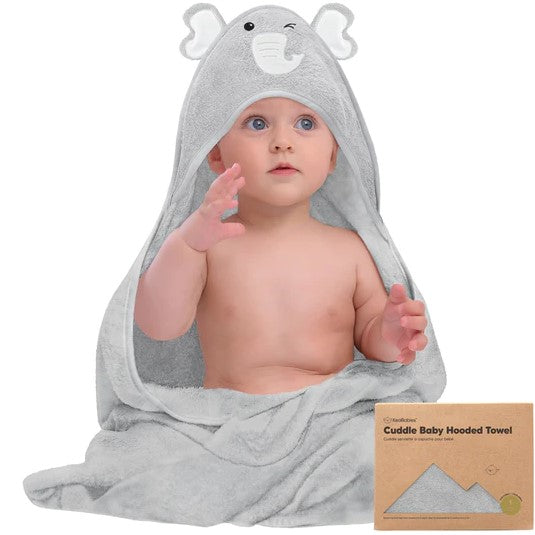 Baby Hooded Towel Made of Organic Bamboo Elephant KeaBabies