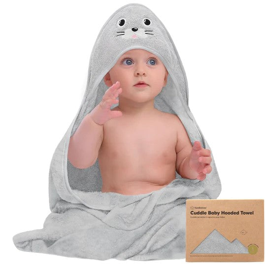 Baby Hooded Towel Made of Organic Bamboo Seal KeaBabies