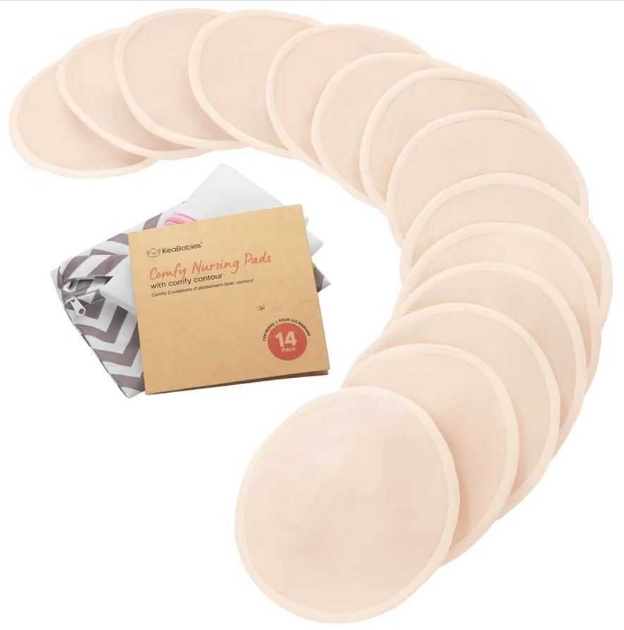 Organic Reusable Breast Pads 14 Count KeaBabies
