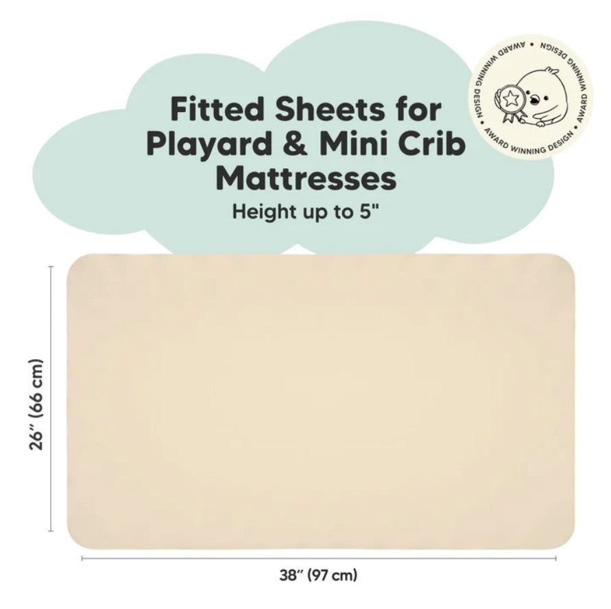 Next To Me Organic Bamboo Crib Sheets 2pcs 66x97cm Beige/White Keababies