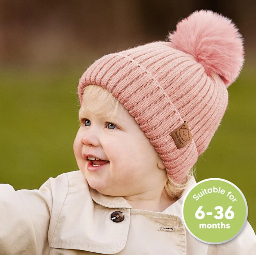 Winter Children's Hat 6-36m Pink 2 Pieces Keababies