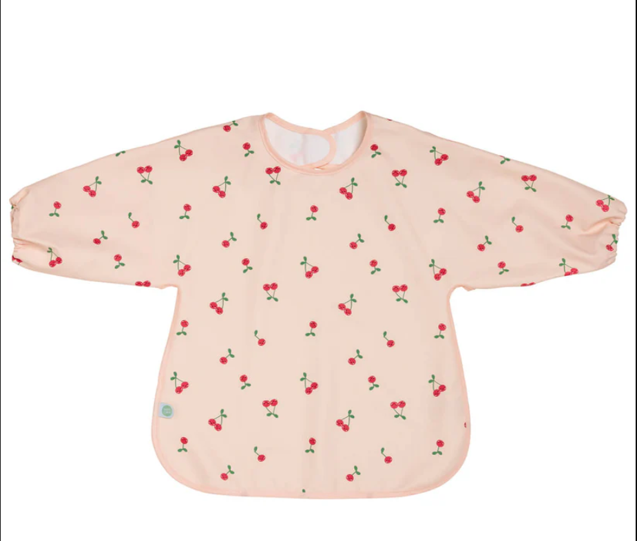 Водоустойчив бебешки лигавник с ръкави 37x42 см Фрути Череша 12+ м. BabyCalin