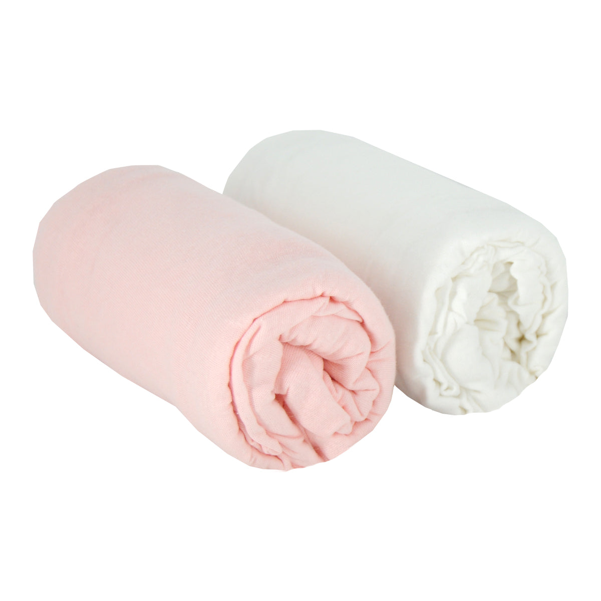 Cearşafuri 2 bucăţi 60X120Cm 100% bumbac alb/roz Babycalin