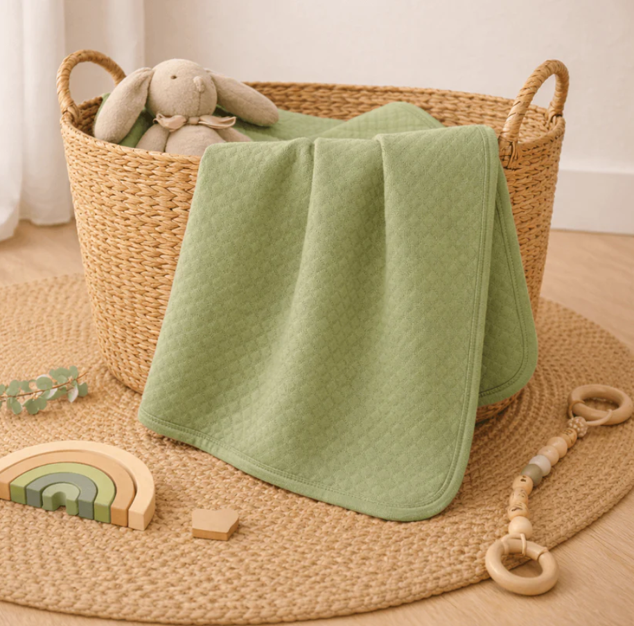 Лятно бебешко одеяло 75x100 см Каки BabyCalin