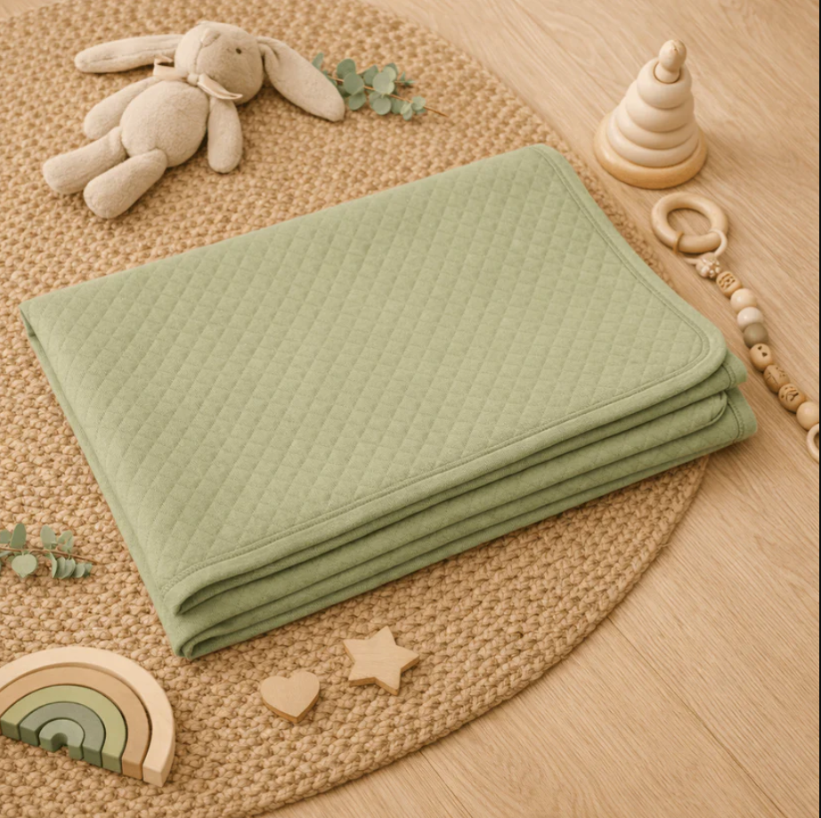 Лятно бебешко одеяло 75x100 см Каки BabyCalin