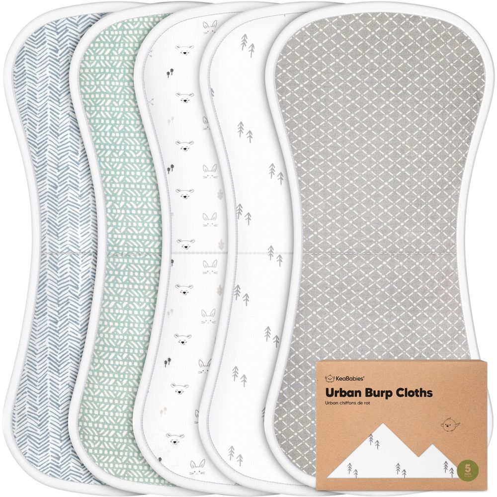 Organic Cotton Burp Cloths 5 Pcs Nordic Keababies