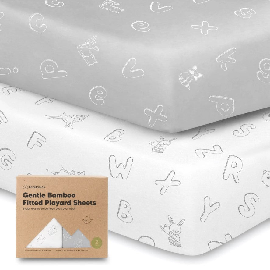 Organic Bamboo Sheets 2Pcs For Crib Next To Me 66X97Cm Gray Kea Babies