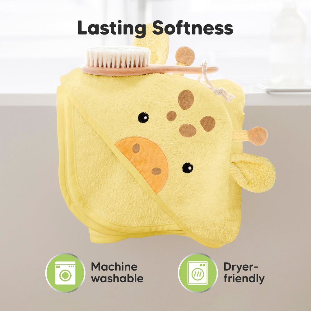 Baby Hooded Towel Made of Organic Bamboo Giraffe Keababies