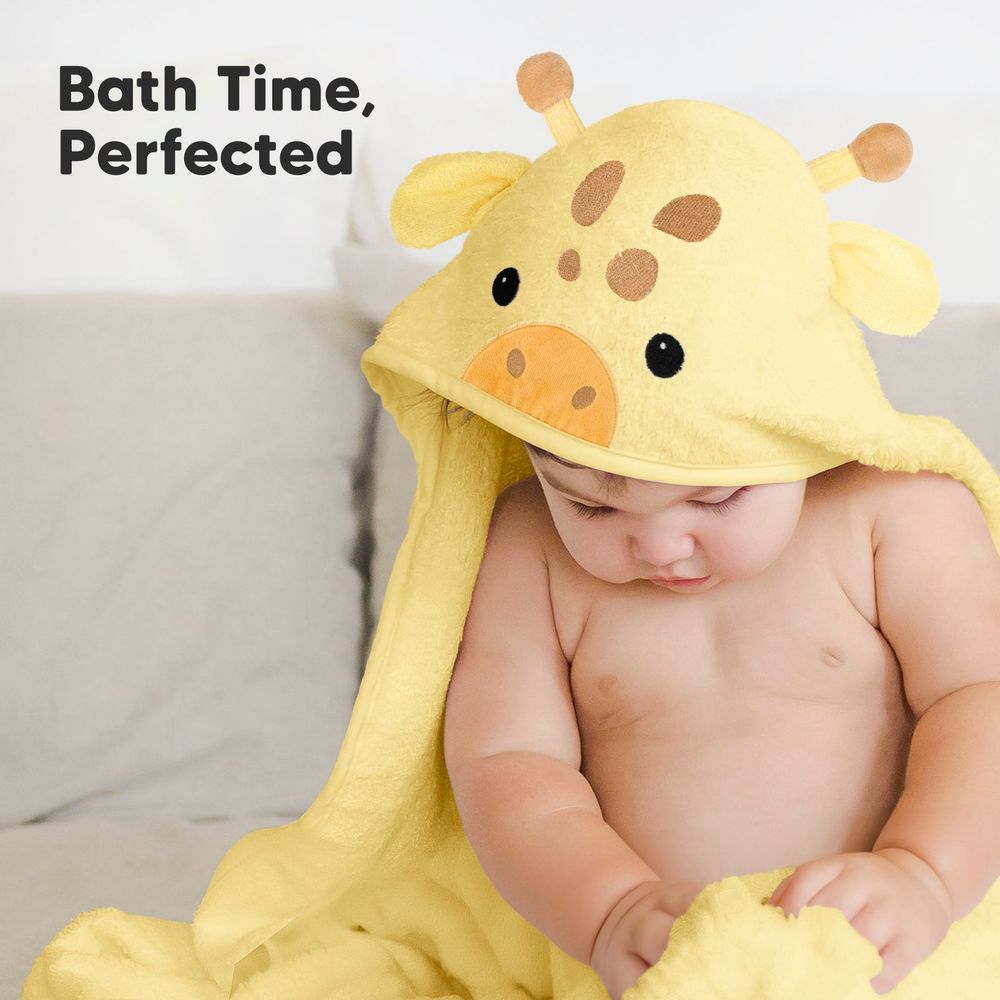 Baby Hooded Towel Made of Organic Bamboo Giraffe Keababies
