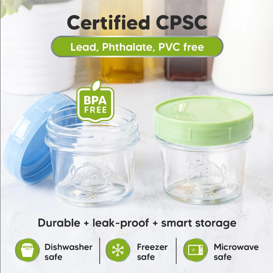 Glass Food Containers 60ml 6 Pieces KeaBabies