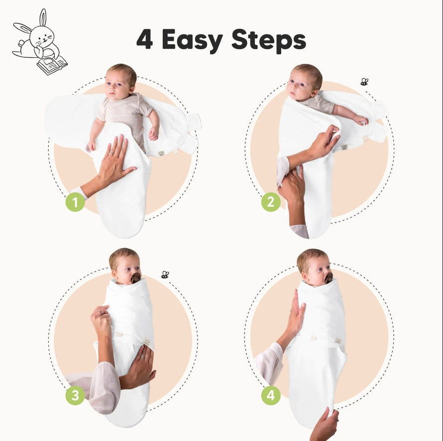 Scutece anti-stres organic 0-3 luni 3buc roz KeaBabies