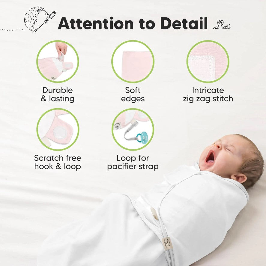 Scutece anti-stres organic 0-3 luni 3buc roz KeaBabies